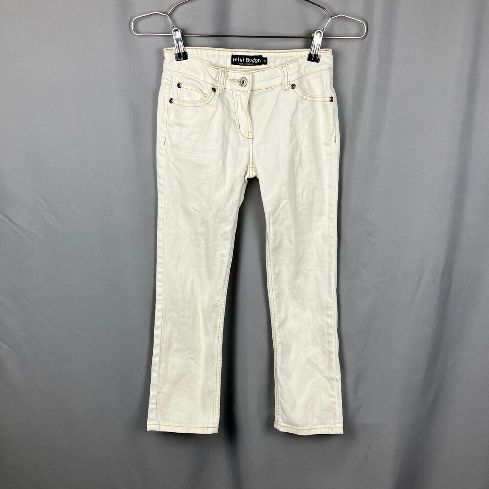 Mini Boden Jeans Girls 9y White